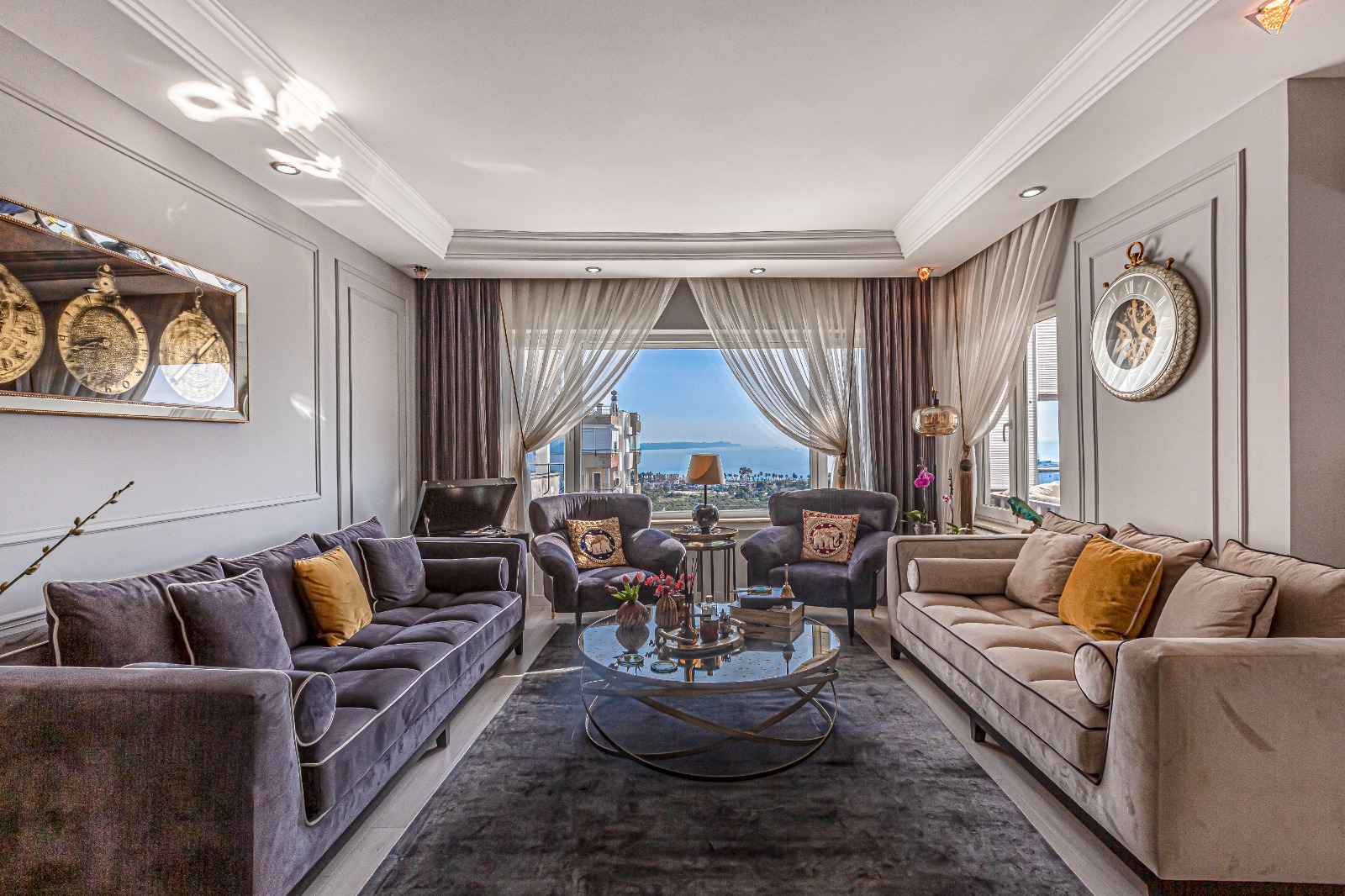 3+1 Fully Furnished Flat For Sale with Sea View in Antalya, Konyaaltı, Altınkum Neighborhood — Altınkum, Konyaaltı, Antalya