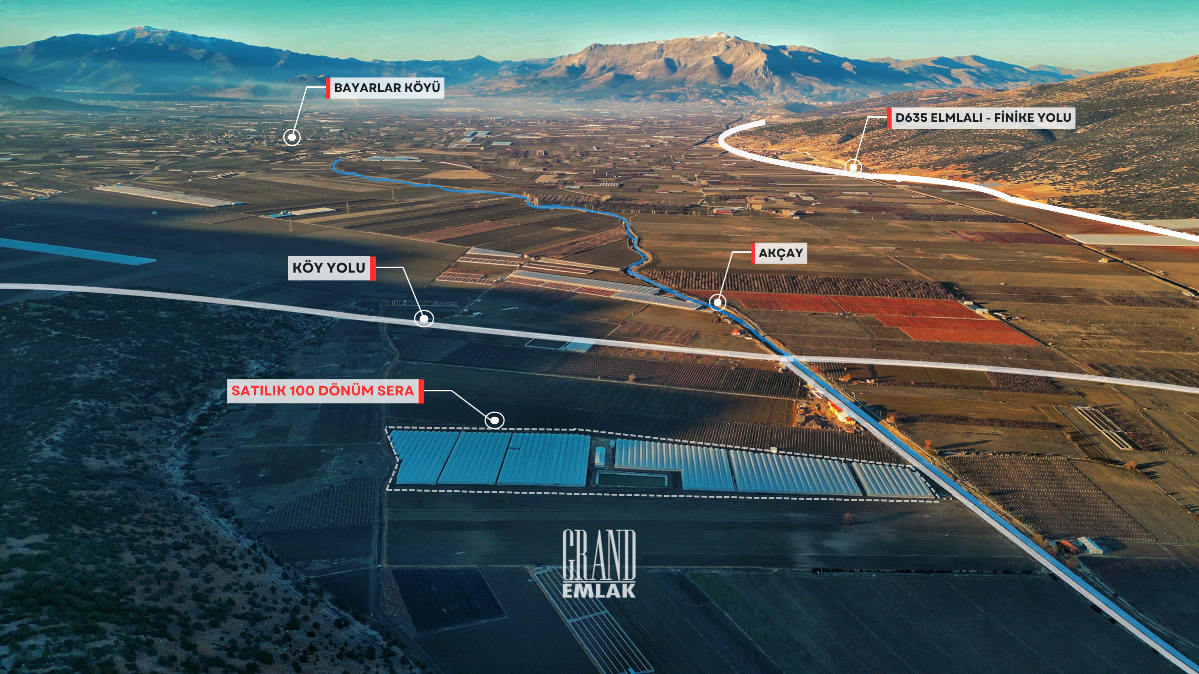 100 Acres of Land and Greenhouse for Sale in Elmalı, Antalya — Elmalı, Antalya