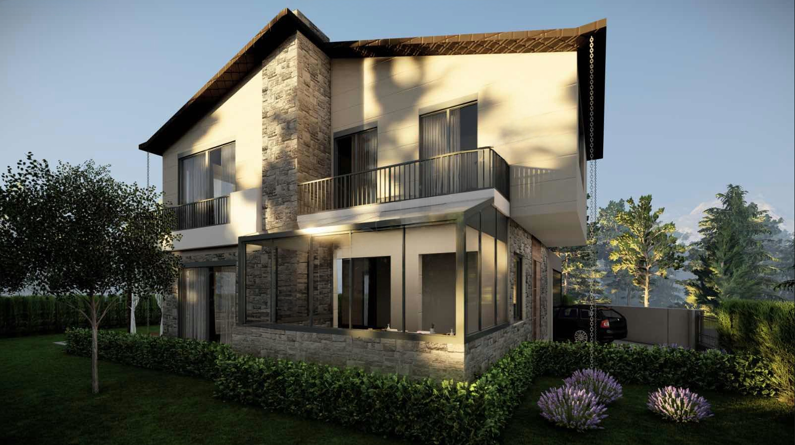 3+1 Villa for Sale on a 550 m2 Plot in Kepez Gaziler — Gaziler, Kepez, Antalya