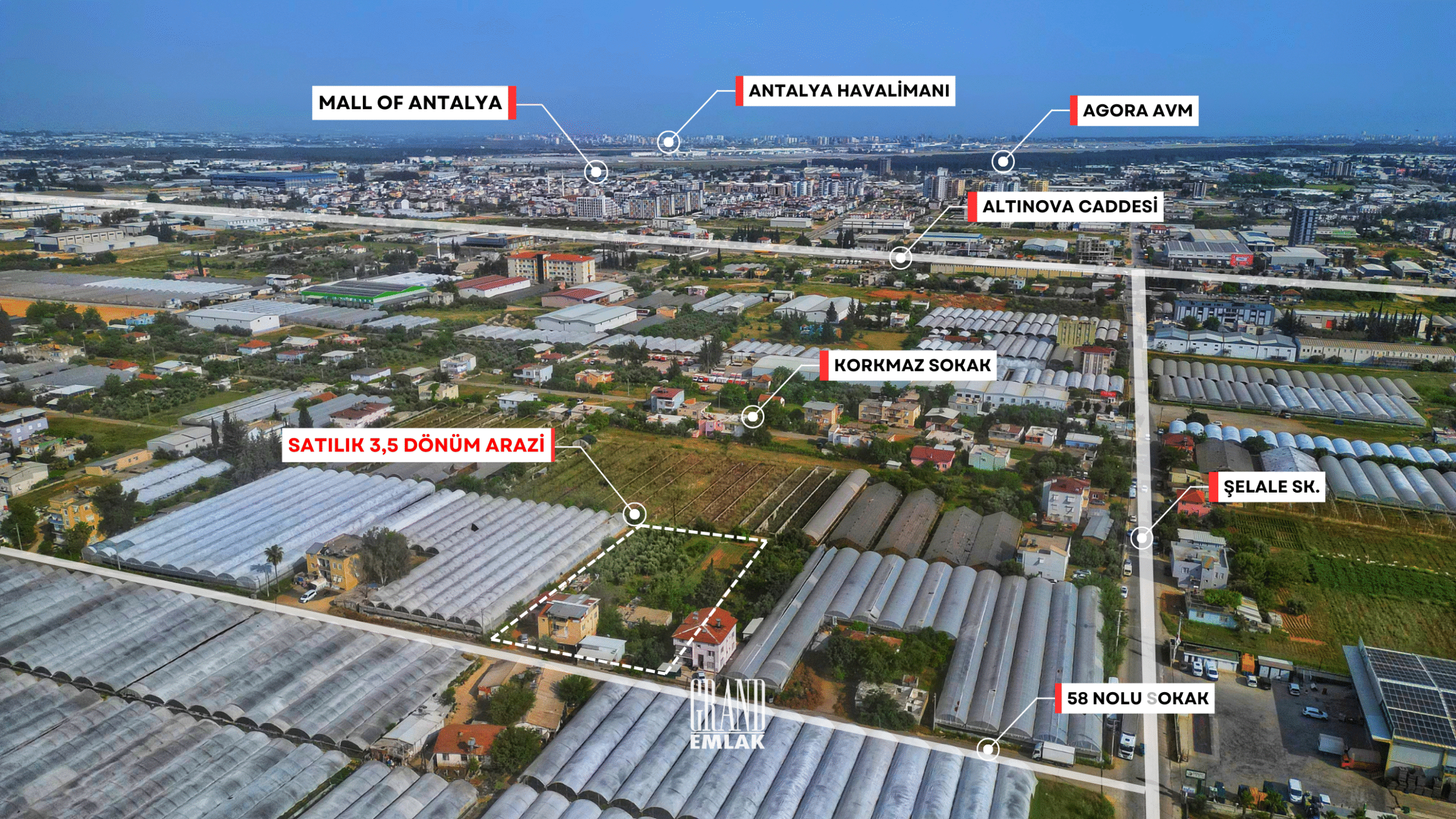 3 200 m² tomt till salu i Kepez, Menderes – Nära detaljplanerat område och med väganslutning — Menderes, Kepez, Antalya