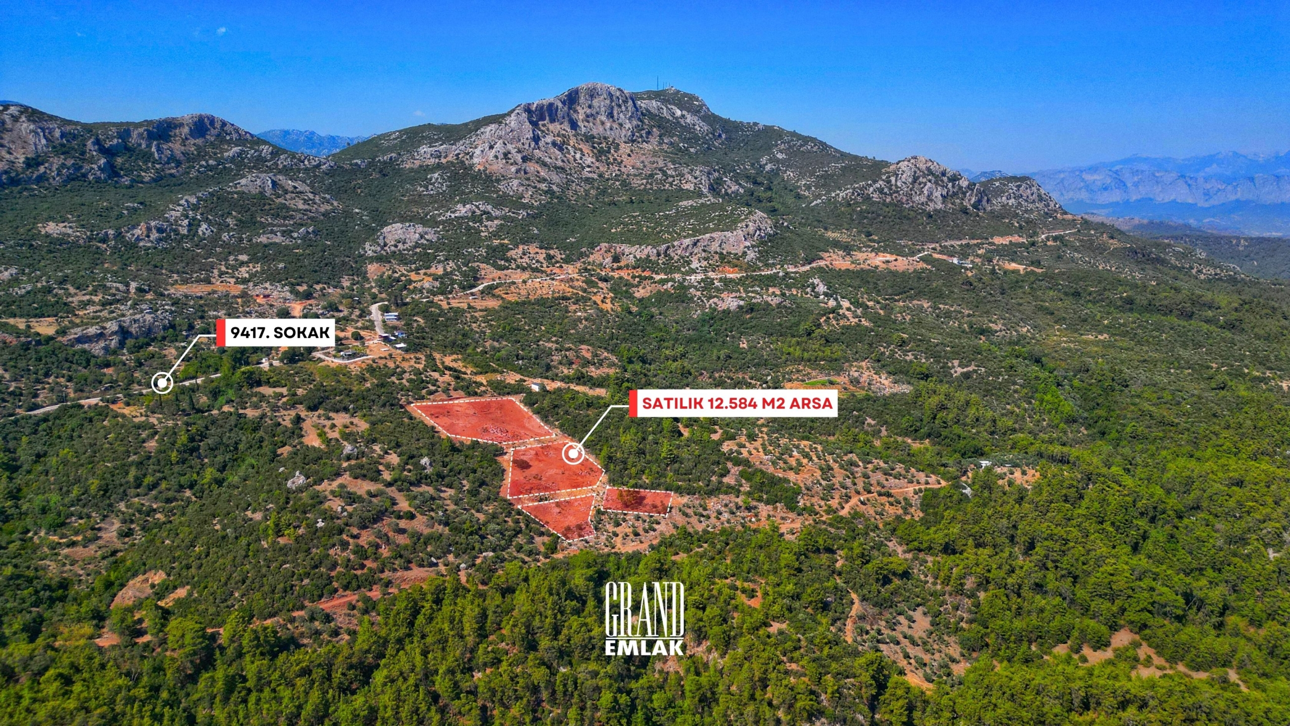 12,584 m² Plots of Land for Investment, With a Landscape, Within the Forest, Near Antalya Döşemealtı Ekşili for Sale — Ekşili, Döşemealtı, Antalya
