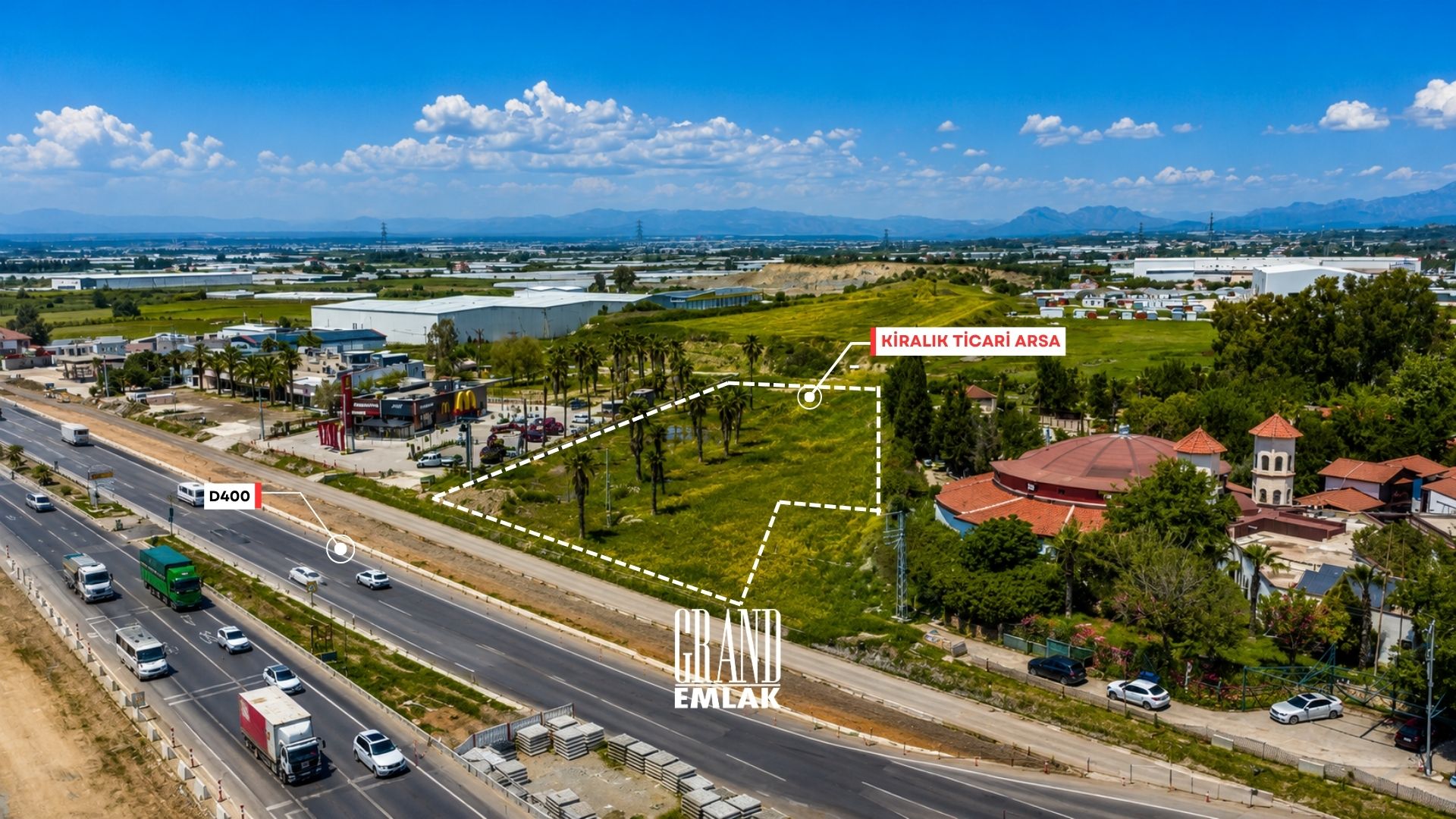 5,240 m² Commercial Land for Rent on the Serik–Antalya Road for Corporate Use — Yukarıkocayatak, Serik, Antalya